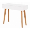 Toaletka / konsola "VOGA" biała mat 90cm, bukowe nóżki